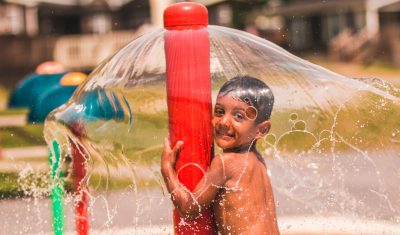 Splash pad for the kids to cool off in!