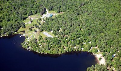 An aerial view of our private and peaceful resort