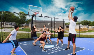 The cottage lifestyle isn't all about lounging by the pool or on the beach - you can also enjoy plenty of physical activity on the multi-sports court!