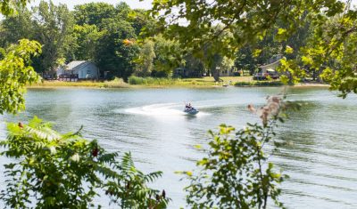 Enjoying cottage ownership at Cherry Beach Resort means taking your boat out on the peaceful water whenever you enjoy!