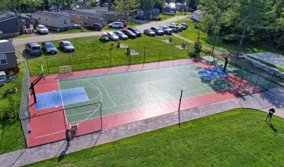 Who says cottaging can't be healthy? Get a few people together and enjoy a great outdoor game of basketball!
