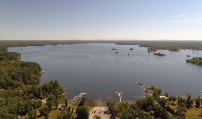 Aerial View of Shamrock Bay Resort and surrounding nature