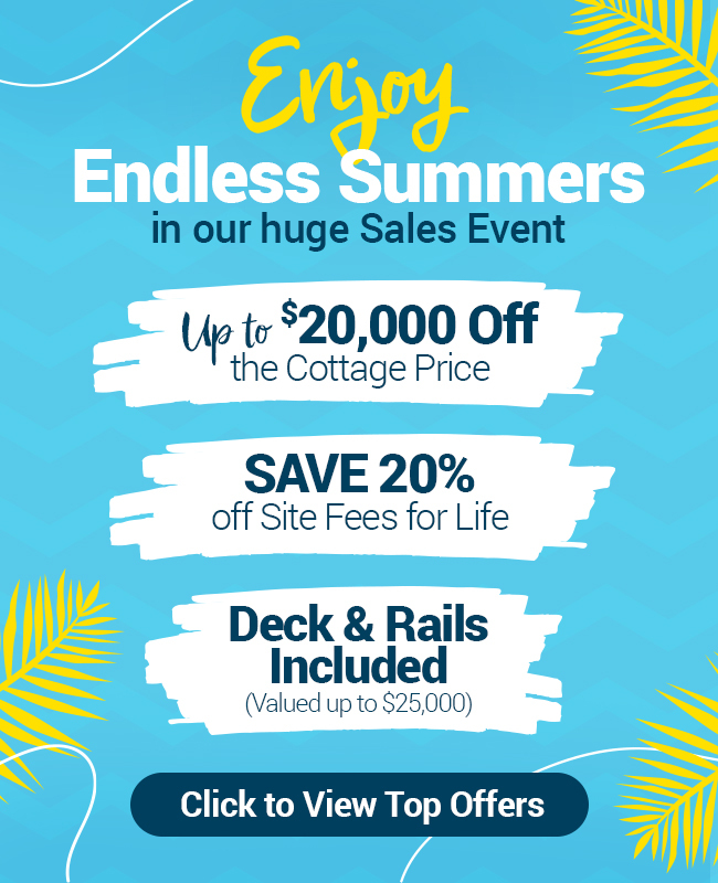 Endless Summers Sales Event On Now a Great Blue Resorts | Click here to View our Top Offers on Brand New Resort Cottages